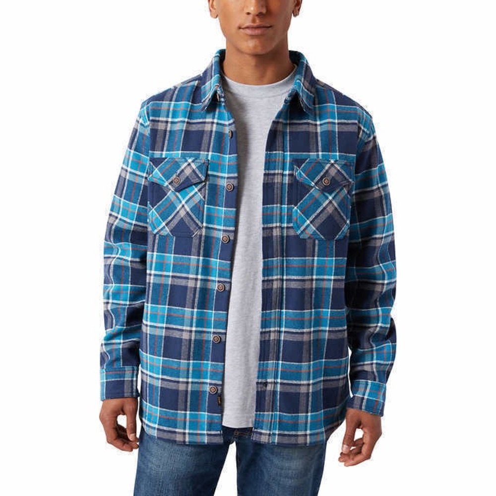 Lee Men s Flannel Shirt Jacket with Thermal Linned side Pockets Size XXL